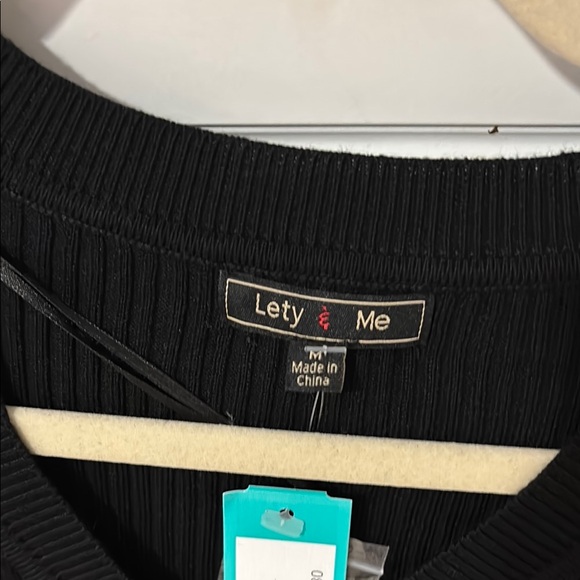 Black Ribbed Long Sleeve Top - Picture 3 of 4